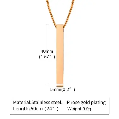 Picture of Geometry Stainless Steel Golden Fashion Necklace For Men