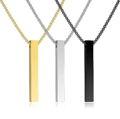 Picture of Geometry Stainless Steel Golden Fashion Necklace For Men