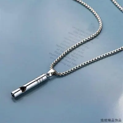 Picture of Blow Whistle Necklace Stainless Steel Silver Color Metal Chain for Men