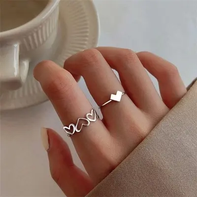 Picture of New Silver Color Alloy Couple Rings Set For Men Women