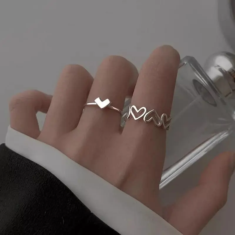 Picture of New Silver Color Alloy Couple Rings Set For Men Women