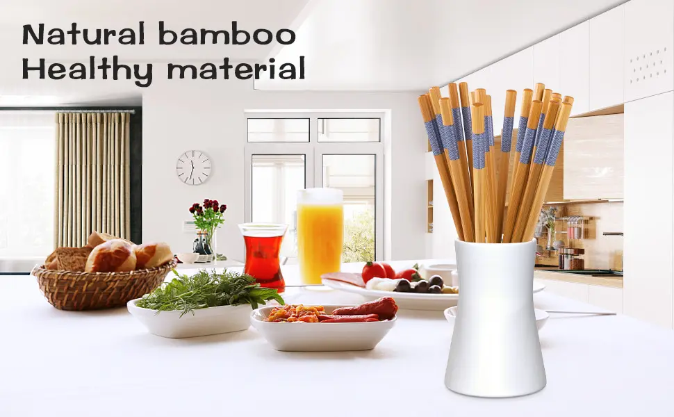 Picture of Kitchen Wooden Chopsticks Adult Non Slip Line Wrapping Chopsticks Hotel Banquet Public Chopstick Eco-friendly Wood Tableware