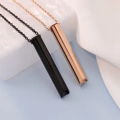 Picture of Stainless steel Mindful Breathing Necklace Chain Jewellery Gift  For Men