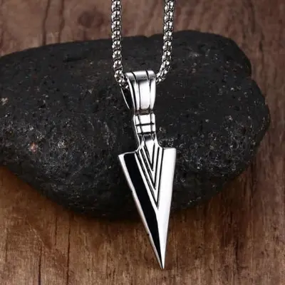 Picture of Arrow Necklace Stainless Steel Trendy Fashion Arrow Design Chain for Men