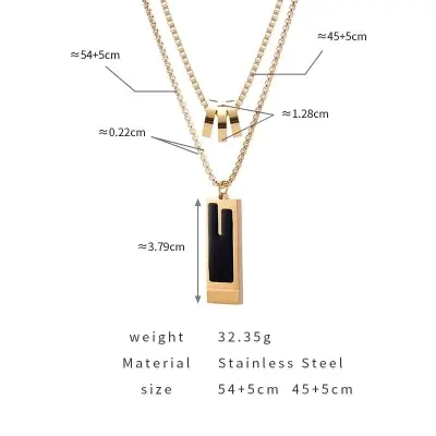 Picture of New Collection Silver Golden Stainless Steel Trendy Fashion Necklace For Men