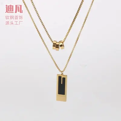 Picture of New Collection Silver Golden Stainless Steel Trendy Fashion Necklace For Men