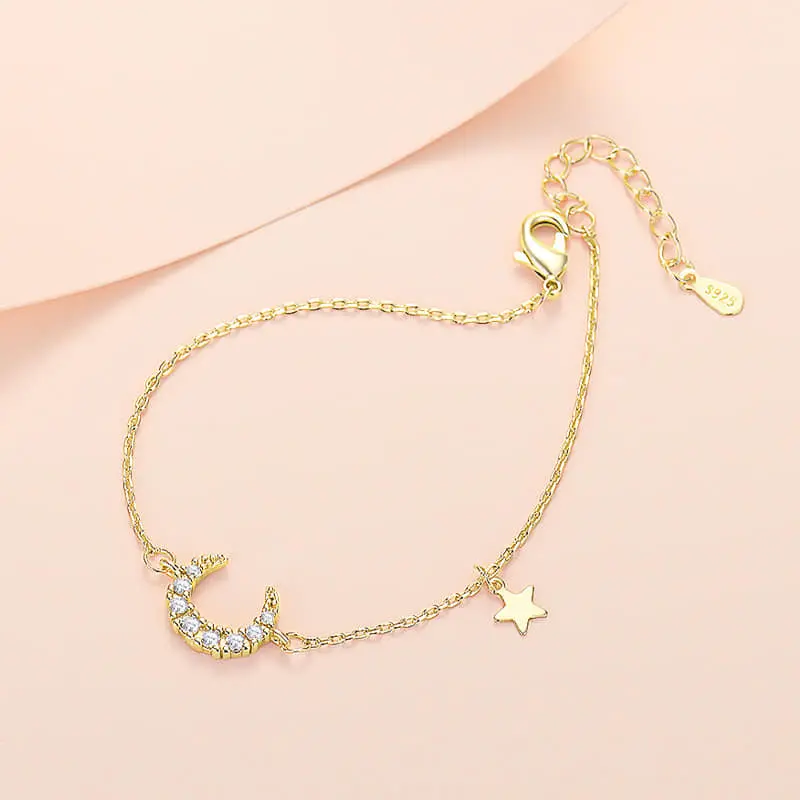 Picture of New Korean Simple Pearl Star Moon Crystal Bracelet