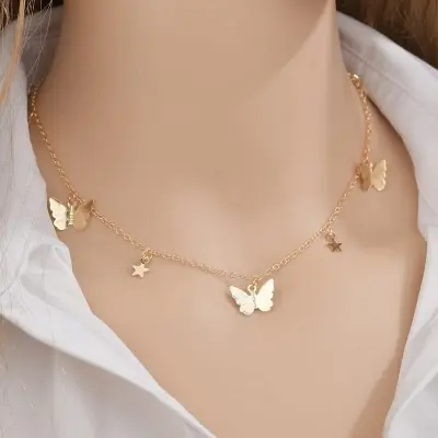 Picture of Cute Zircon Butterfly  Necklace for Women