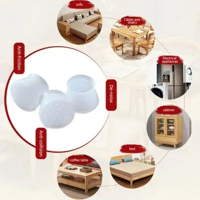 Picture of Furniture Silicon Protection Cover, Chair Leg Caps Silicone Floor Protector Round Furniture Table Feet Cover, Anti-Slip Chair Leg Feet Covers, Prevents Scratches & Reduce Noise