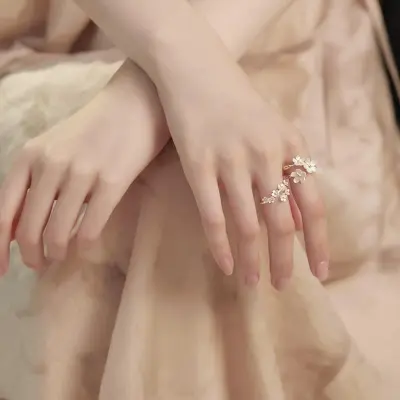 Picture of Silver Color Flower Adjustable Ring for Women