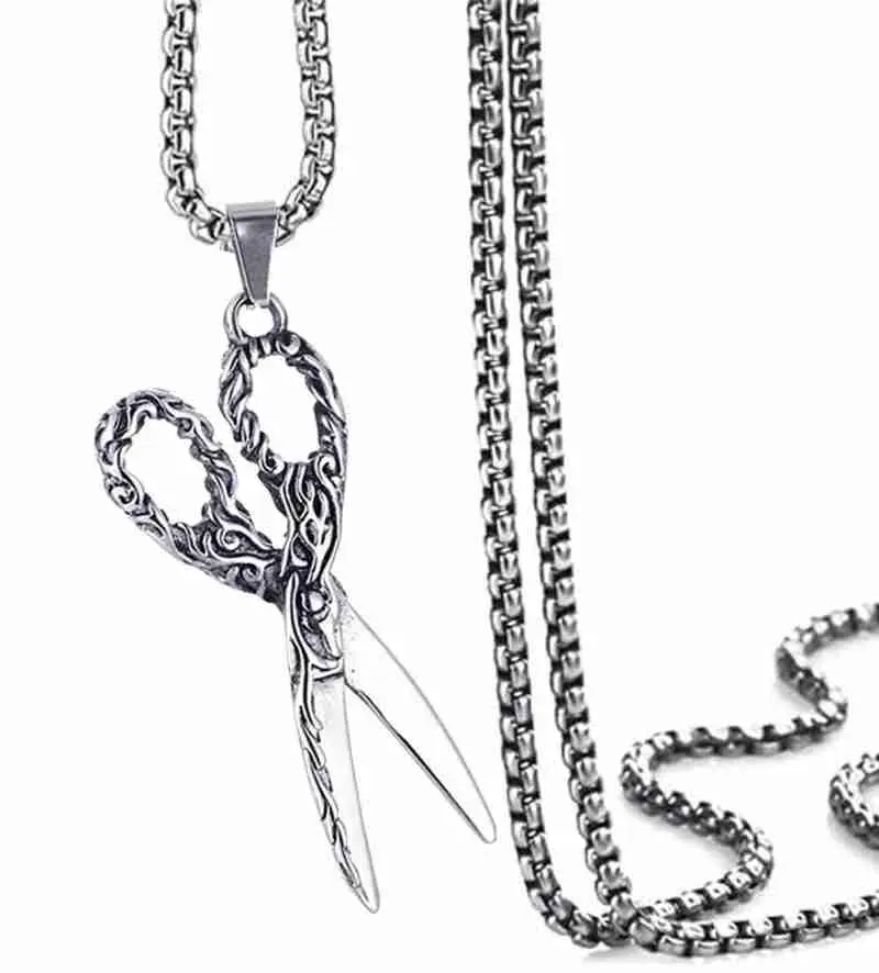 Picture of Scissors Chain for Men Stainless Steel Necklace Fashion Dark Chain For Men