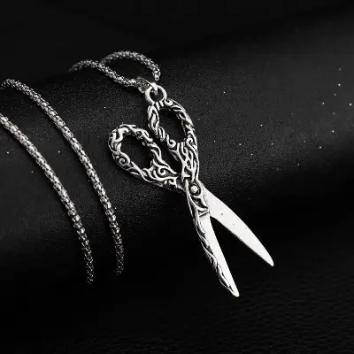 Picture of Scissors Chain for Men Stainless Steel Necklace Fashion Dark Chain For Men