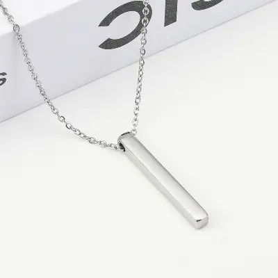 Picture of New Collection Stainless Steel Trendy Fashion Black Colour Necklace For Men