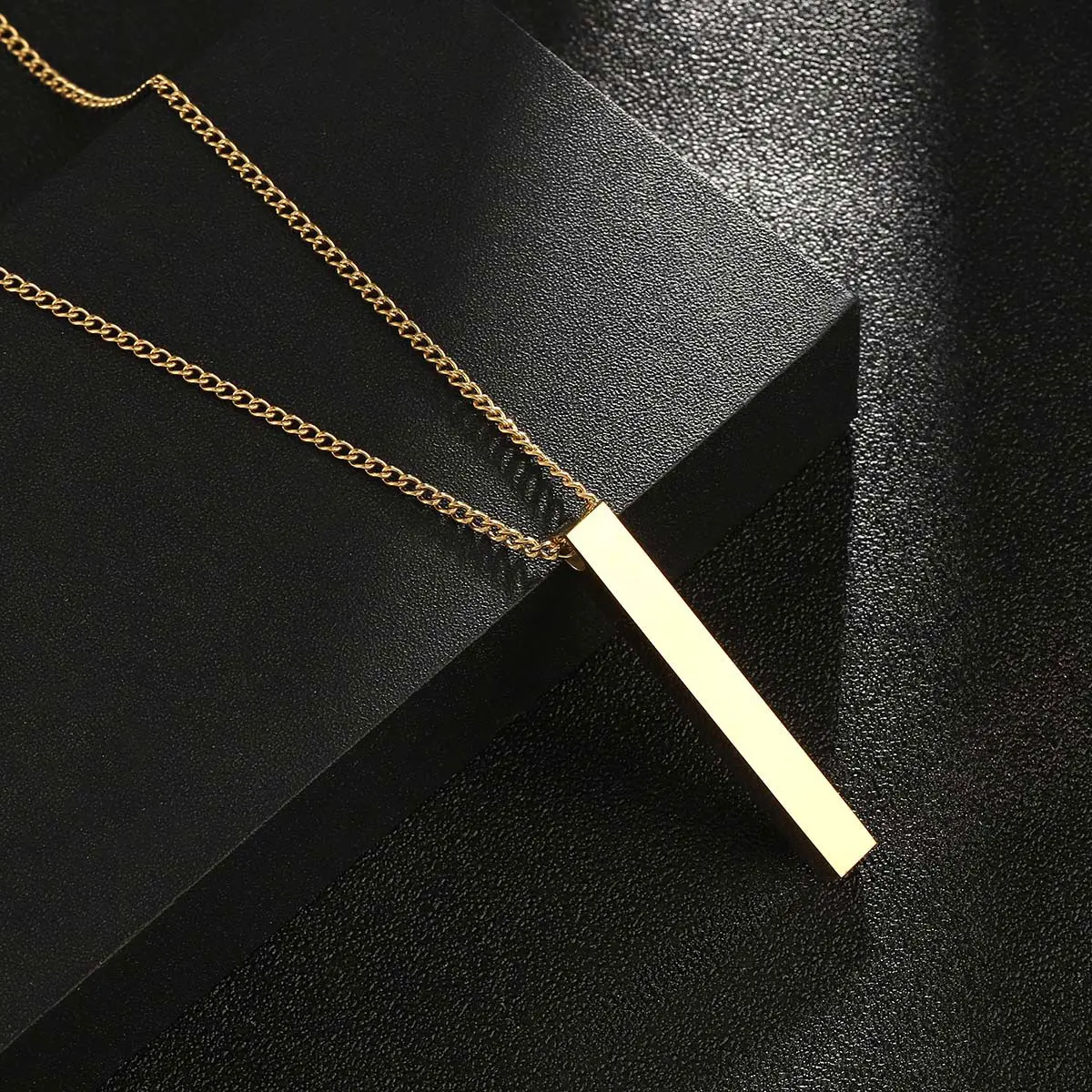 Picture of New Men's Arrow  Golden Pendant Necklace Stainless Steel Male Punk Retro Jewelry  Chain For Men