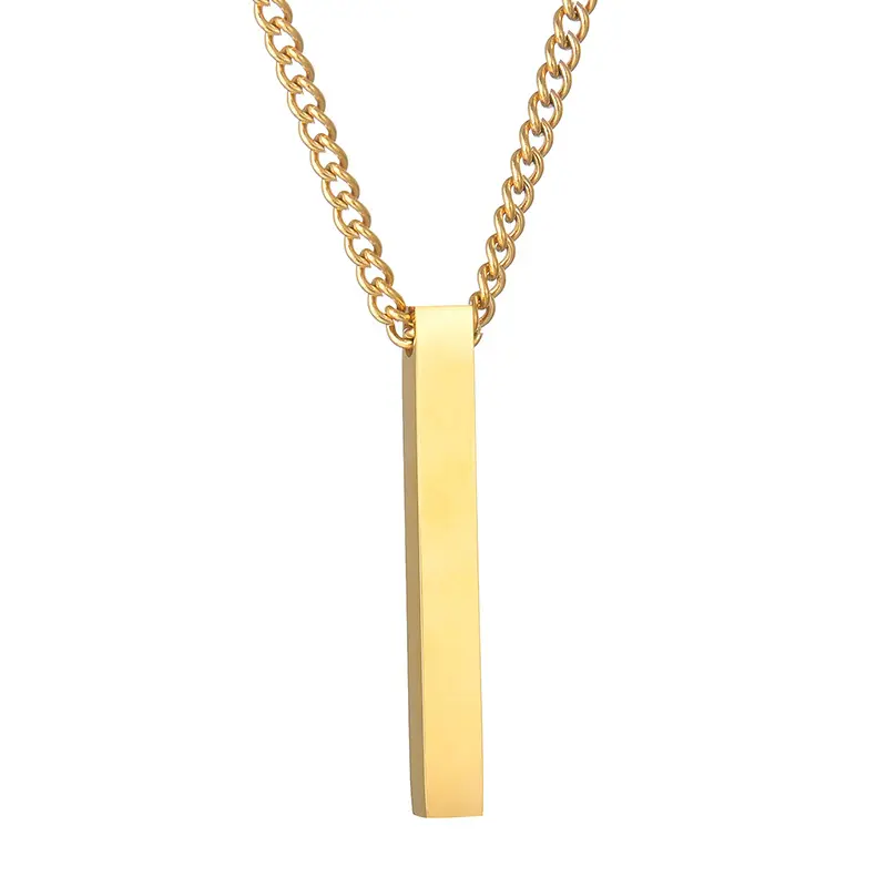 Picture of New Men's Arrow  Golden Pendant Necklace Stainless Steel Male Punk Retro Jewelry  Chain For Men