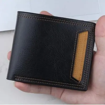 Picture of Men Wallets Credit Card/ID Holder Vintage Brand Male Wallet High Quality PU Leather Photo Holder Foldable Short Men Purse