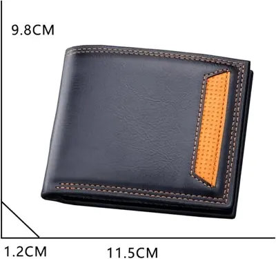 Picture of Men Wallets Credit Card/ID Holder Vintage Brand Male Wallet High Quality PU Leather Photo Holder Foldable Short Men Purse