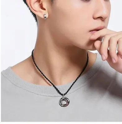 Picture of Punk Round Stylish  Men Pendant Necklaces Metal Cool Leather Chain Pendant -Unique Desing Pendant Chain For Men's-Chain For Men-Men's Pendant