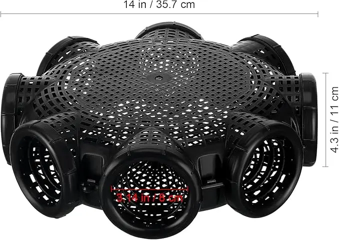 Picture of Holes Catch Mixed Fish Trap Crayfish Catcher Outdoor Fishing Net Cage Plastic Fish Trap Cage Easy to Install