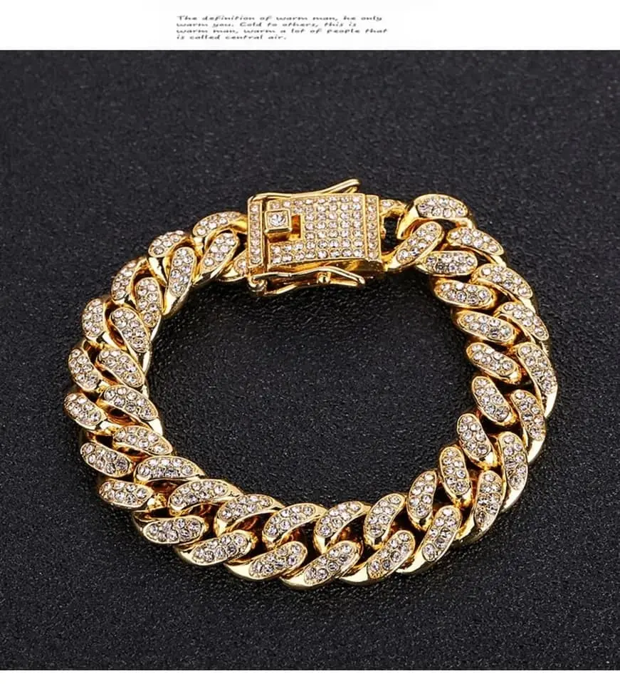 Picture of Miami Bracelet Full Iced Out Bling  Diamonds Choker Jewelry Gifts for Men