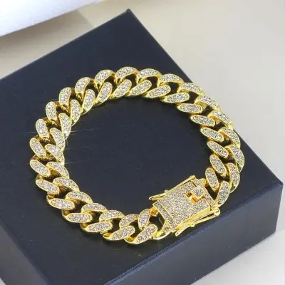 Picture of Miami Bracelet Full Iced Out Bling  Diamonds Choker Jewelry Gifts for Men