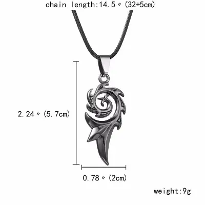 Picture of Leather Rope Men's Dragon Flame Stainless Steel Pendant Men Charm Necklace Jewelry Chain Gif For Men