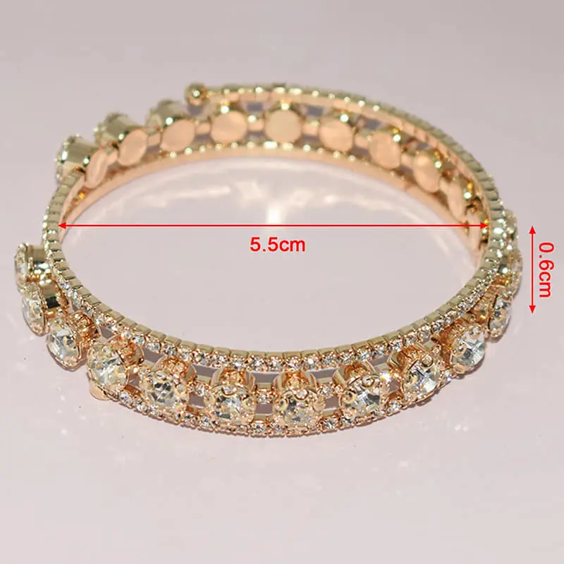 Picture of Korean Crystal Bracelet Adjustable  Bangle  Open Bracelet For  Women