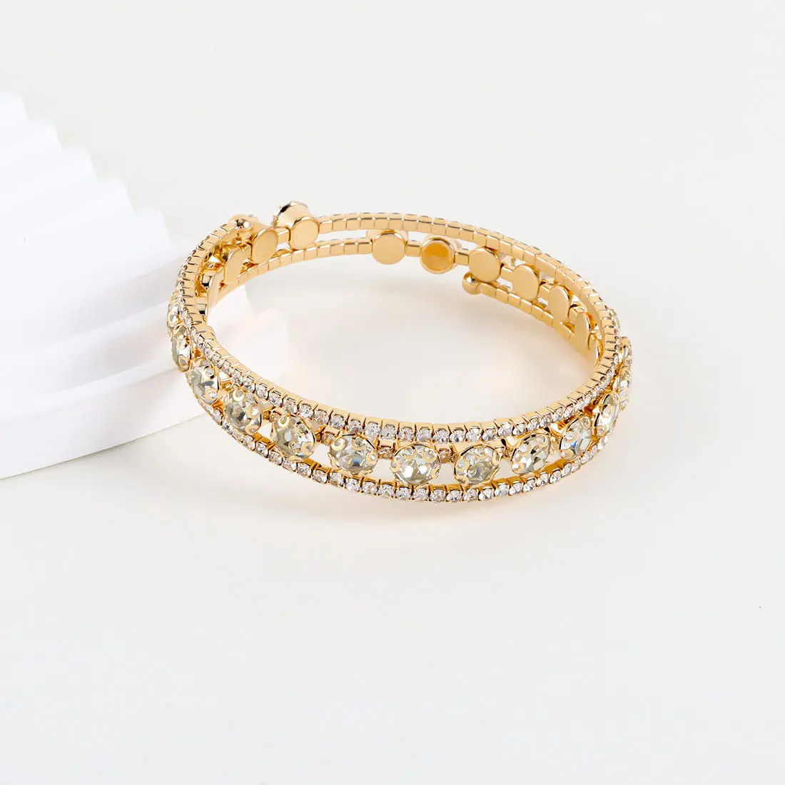 Picture of Korean Crystal Bracelet Adjustable  Bangle  Open Bracelet For  Women