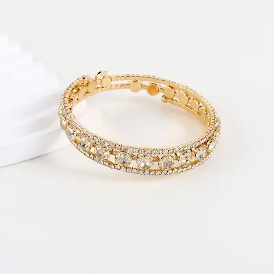 Picture of Korean Crystal Bracelet Adjustable  Bangle  Open Bracelet For  Women