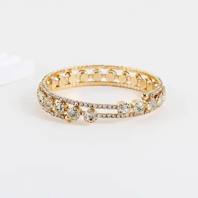 Picture of Korean Crystal Bracelet Adjustable  Bangle  Open Bracelet For  Women