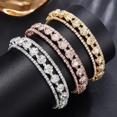 Picture of Women Golden Color Lucky Bracelet Diamond   Crystal Bracelet For  Women