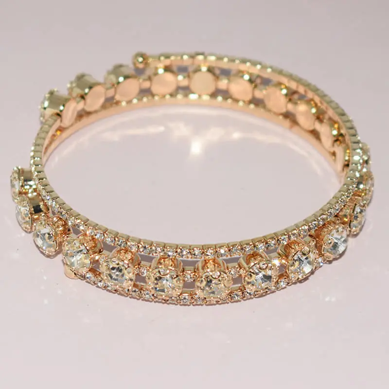 Picture of Women Golden Color Lucky Bracelet Diamond   Crystal Bracelet For  Women