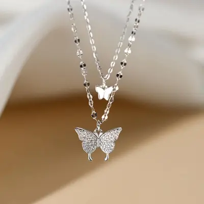 Picture of Double-Layer butterfly necklace jewellery for woman