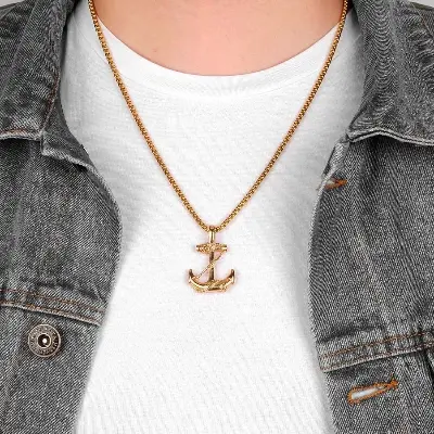 Picture of Stylish Addition - Fashion New Pendant Necklace Men Punk Trendy Simple Stainless Steel Chain Jewellery Gift - Modern - Choice Expression