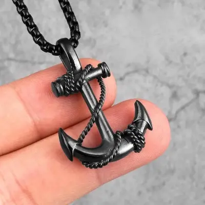 Picture of Stainless Steel Sea Anchor Sailor Men Necklaces Chain Pendants  For Men