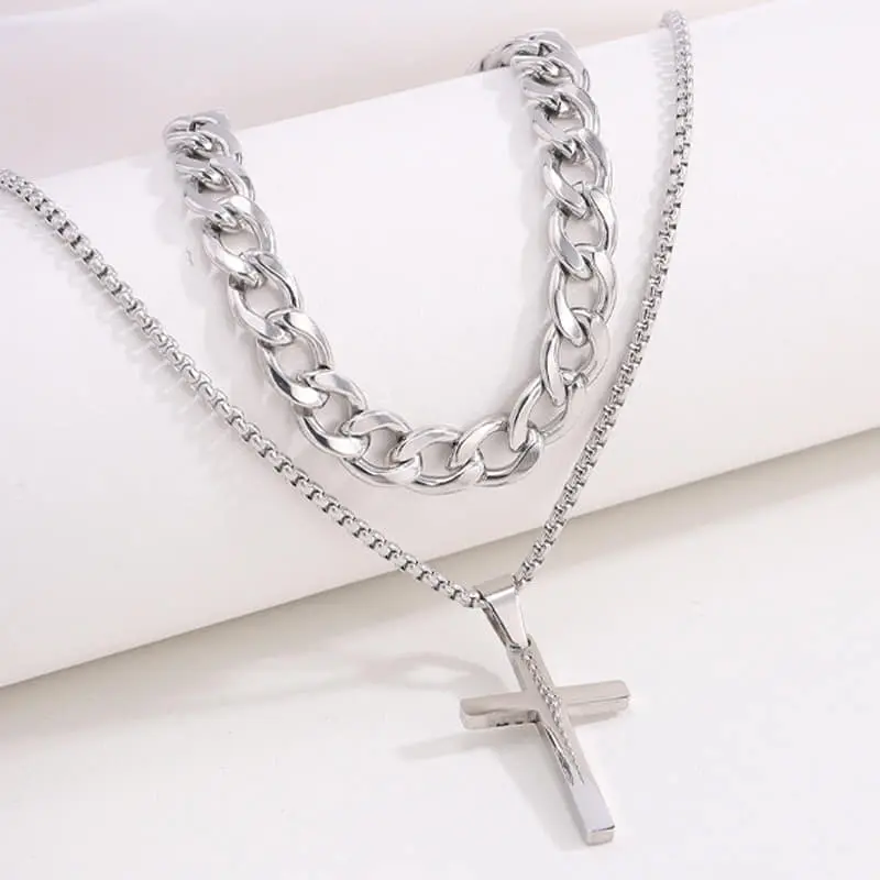 Picture of Fashionable Pendant Necklace, Bracelet & Ring Set for Everyday Chic Style-Combo Set  for Men