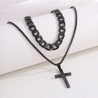 Picture of Fashionable Pendant Necklace, Bracelet & Ring Set for Everyday Chic Style-Combo Set  for Men