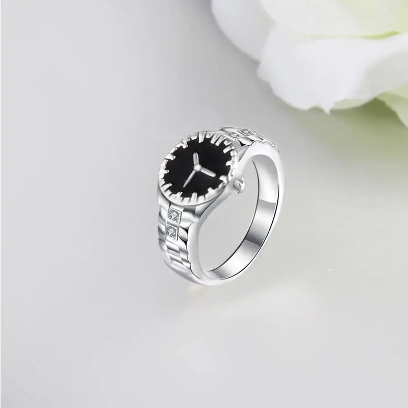 Picture of Woman Ring Watch-Shape Rings Finger Ring Watch Gift Romantic Girlfriend Favorite Elegant Ladies Ring Fashionable