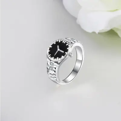 Picture of Woman Ring Watch-Shape Rings Finger Ring Watch Gift Romantic Girlfriend Favorite Elegant Ladies Ring Fashionable