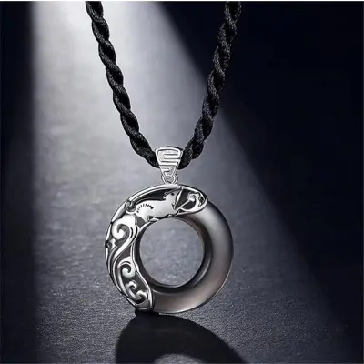 Picture of Round Stylish Men Pendant Necklaces Metal Cool Leather Chain Pendant  For Men
