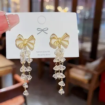 Picture of Korean Retro Fashion Earring Long Tassel Earrings Sweet New Design for Women