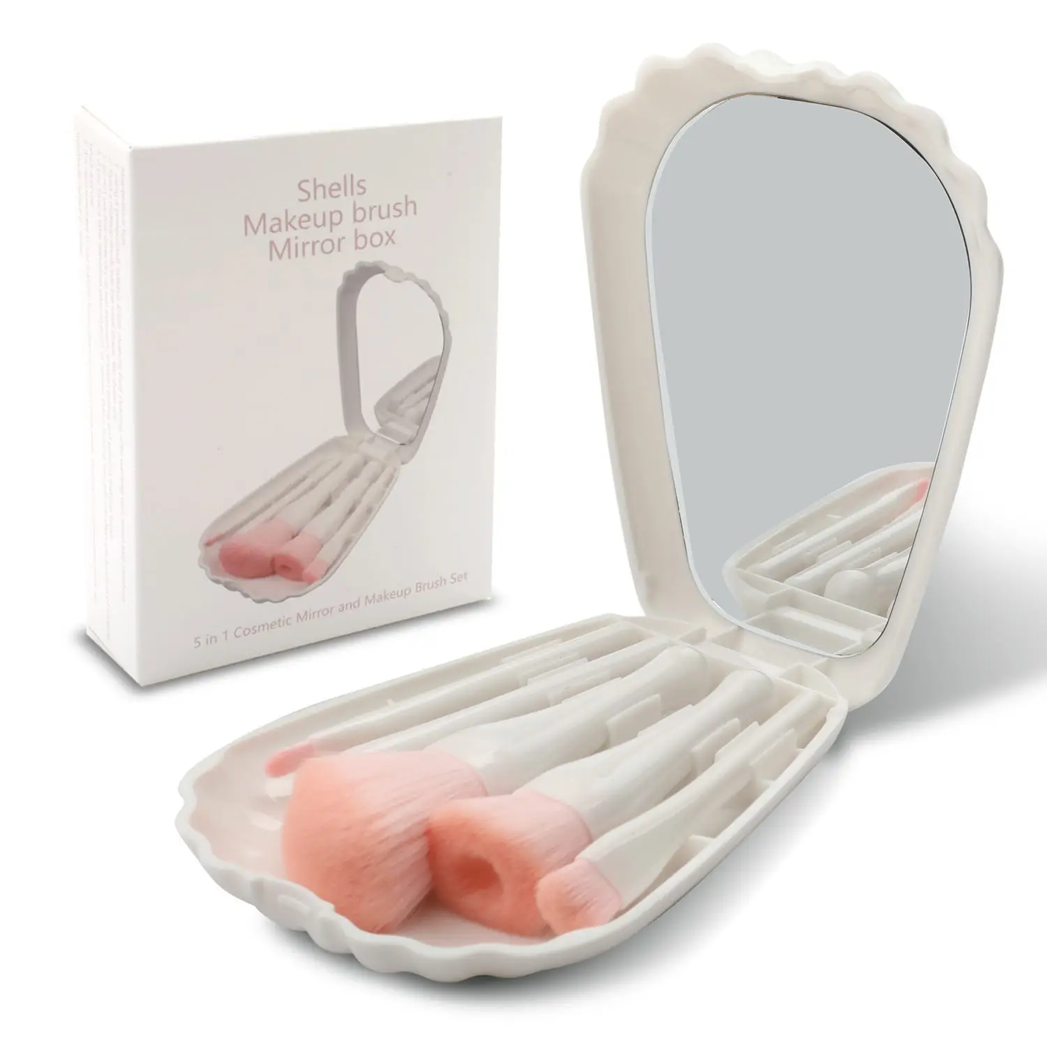 Picture of New Makeup Brush Set With Mirror, Portable Home/Travel Use, Eye Shadow, Highlighter, Foundation