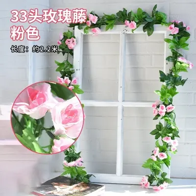 Picture of Charming Cottagecore: Artificial Floral Letter M with Pink Roses & Leaves
