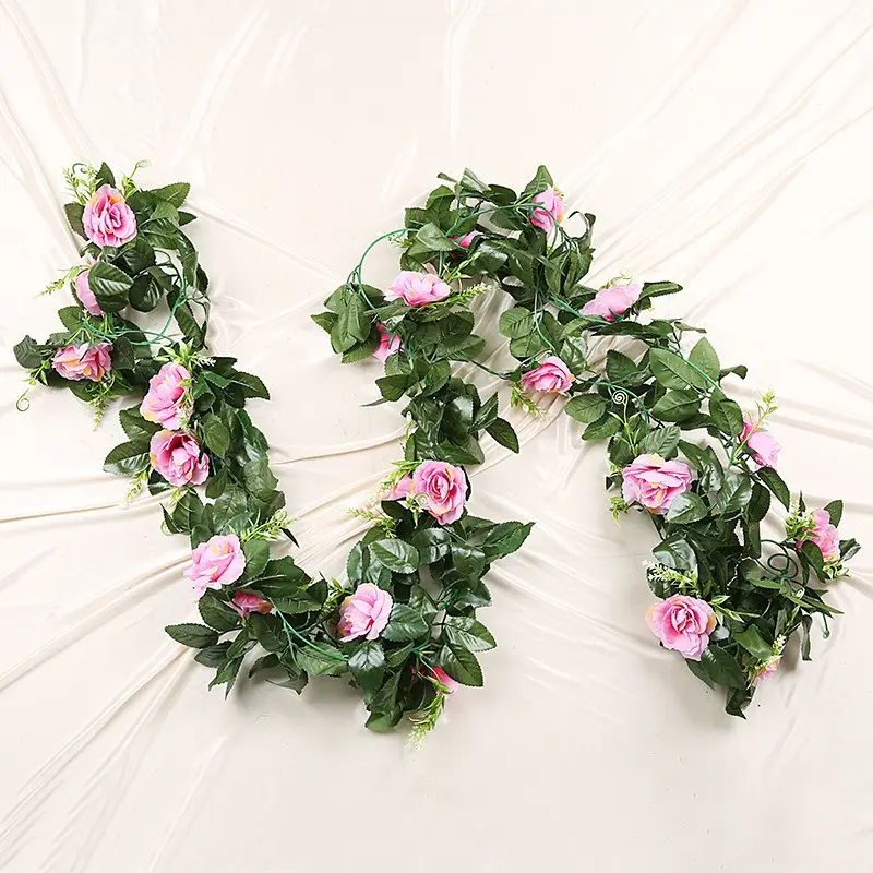 Picture of Charming Cottagecore: Artificial Floral Letter M with Pink Roses & Leaves
