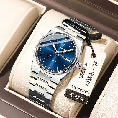 Picture of Poedagar Men’s Dress Watch with Green Dial and Crystal Hour Dots