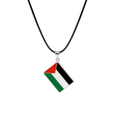 Picture of Palestine Flag  Pendant Necklace I Stand with Palestine Necklace Country Flag Chain