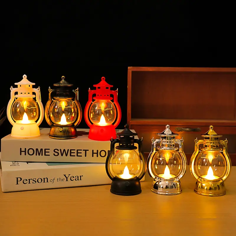 Picture of Vintage LED Lantern Light, Battery Operated, Waterproof Hanging Lantern for Outdoor Garden