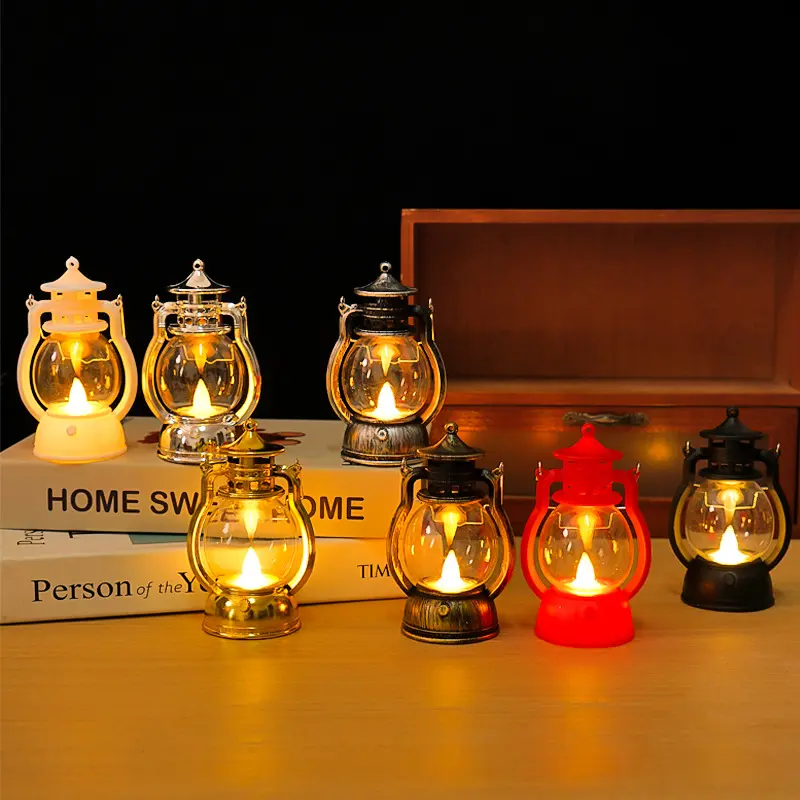 Picture of Vintage LED Lantern Light, Battery Operated, Waterproof Hanging Lantern for Outdoor Garden