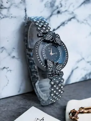 Picture of Stainless Steel Magnetic Watch For Girls - Watch For Women Buterfly