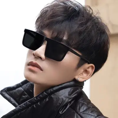 Picture of Standard Frame Sunglasses Men Women Vintage Square Sun Glasses Brand Designer Concave Mirror Black Eyewear Shades